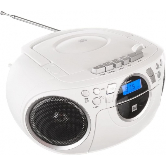 Dual P 70 Radio mit CD Kassette 3W FM UKW AUX-IN Kassettenradio weiß -