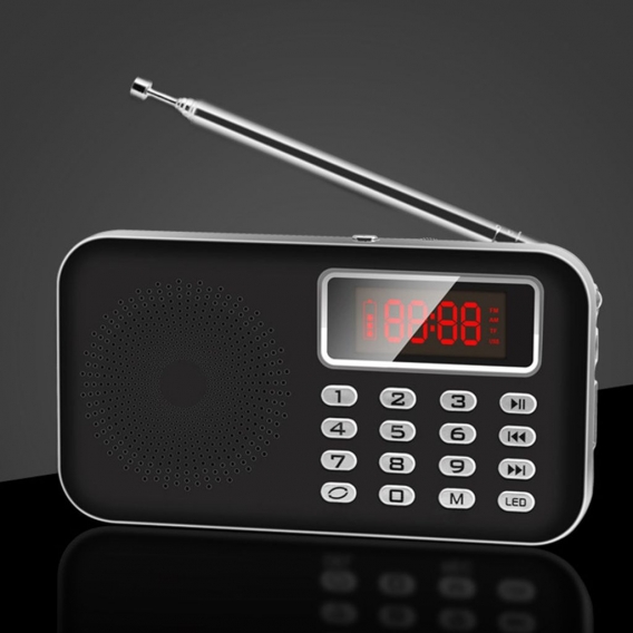 Tragbare Mini AM FM Radio Lautsprecher Musik MP3 Player mit AUX Eingang USB Disk TF Karte MP3 Musik Player Farbe Schwarz