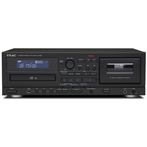 Teac AD-850B CD und Kassetten Player Tapedeck CD Musik-Spieler mit Aufnahmefunktion für USB-Speicher Karaoke-Funktion Mikrofonei