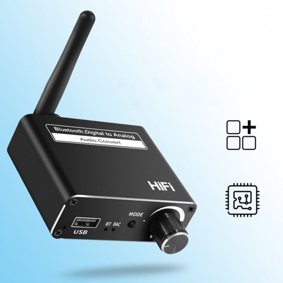 Bluetooth 5.0 USB AUX Koaxial Player Digital-Analog-Konverter Plug & Play