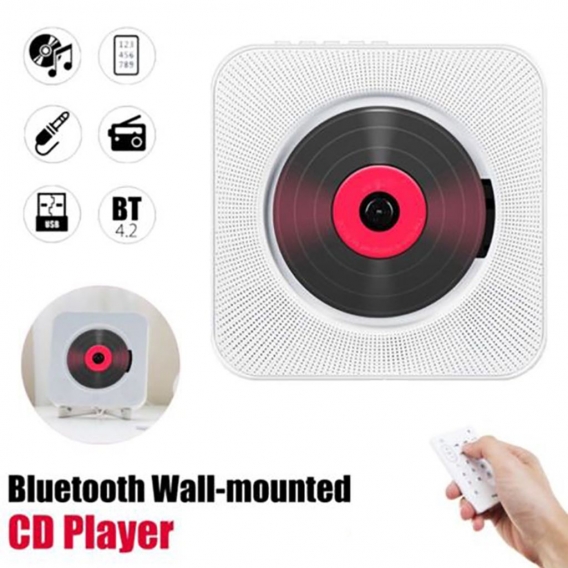 KC-808 CD-Player an der Wand Bluetooth-Lautsprecher Home Audio, unterstützt CD / Bluetooth / FM-Radio / AUX-Eingang / U-Disk, Fa
