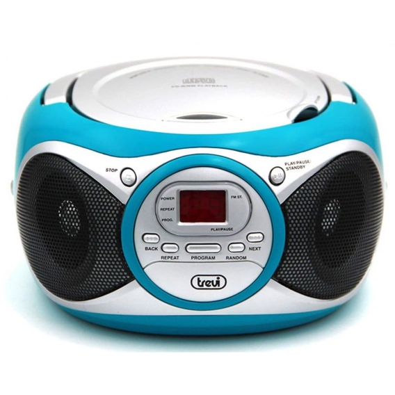 Trevi CD 512 Mini CD-Player Bommbox Radio klein (Tragegriff, MP3 fähiger CD-Wechsler, UKW-Radio, Netzt- und Batterie-Betrieb) tü