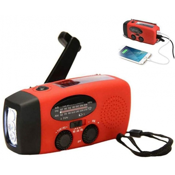 Solar Radio Kurbel Radio Notfall Handkurbel LED Taschenlampe Power Bank FM/AM Notfall Radio für Wandern Camping im Freien