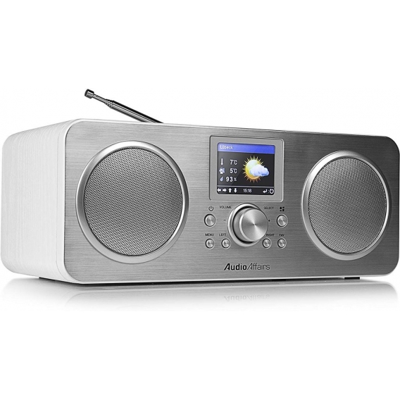AudioAffairs Portables Internetradio, Akku, Bluetooth, DAB, Digitalradio mit Wecker, WLAN Küchenradio, UKW-Tuner, Uhrenradio
