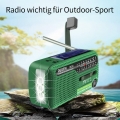 Tragbares Kurbel-Radio, Weltempfänger, Degen DE13 FM AM SW Kurbel-Dynamo Solarenergie für den Ausnahmezustand