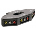 3-Fach AV Audio Video Umschalter Splitter Analog Composite RCA Cinch Verteiler