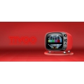 Divoom TIVOO Bluetooth v5.0 Lautsprecher mit Smart Pixel Art Display, Farbe:rot
