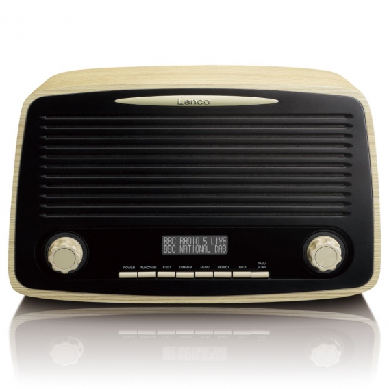 Lenco DAR-012WD - DAB+ FM-Radio mit Bluetooth, AUX-Eingang und Weckfunktion - Holz