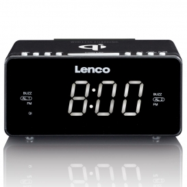 More about Lenco CR-550BK - Stereo FM-Radiowecker mit USB und drahtlosem QI Smartphone-Ladefunktion - Schwarz
