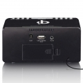 Lenco CR-550BK - Stereo FM-Radiowecker mit USB und drahtlosem QI Smartphone-Ladefunktion - Schwarz
