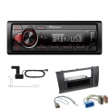 Pioneer MVH-130DAB 1 DIN Media Autoradio DAB+ Short Body USB AUX passend für Suzuki Swift Sport 2007-2010 schwarz