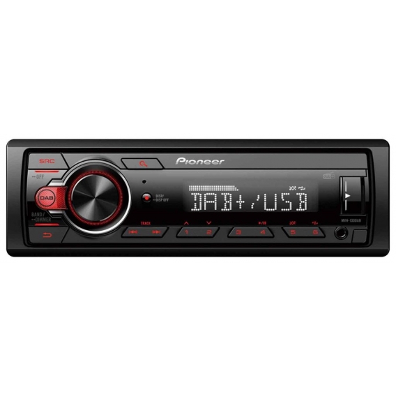 Pioneer MVH-130DAB 1 DIN Media Autoradio DAB+ Short Body USB AUX passend für Suzuki Swift Sport 2007-2010 schwarz