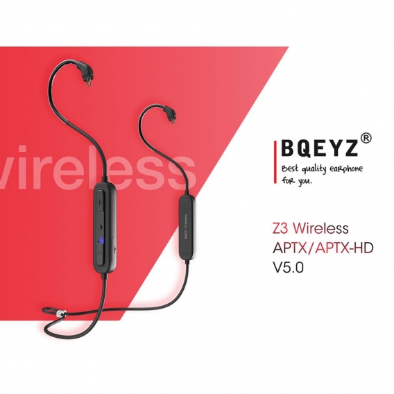 BQEYZ Z3 Bluetooth 5.0 MMCX Ersatzkopfh?rerkabel AptX-HD Wireless HiFi-Kopfh?rer Abnehmbares Kabel Eingebauter Akku