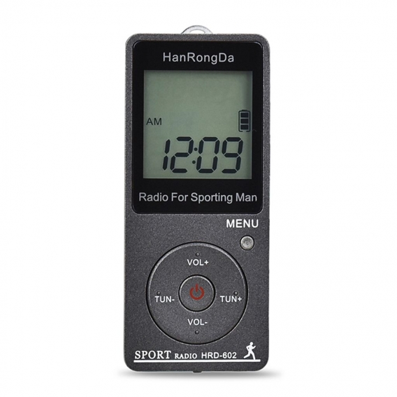 HRD-602 Tragbarer Radioempf?nger FM / AM-Radio LCD-Display Sperrknopf Taschenradio mit Sport-Schrittz?hler fš¹r Kopfh?rer