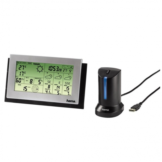 Hama "WDS-300" USB Weather Data Station, AA/AAA, Schwarz, Silber