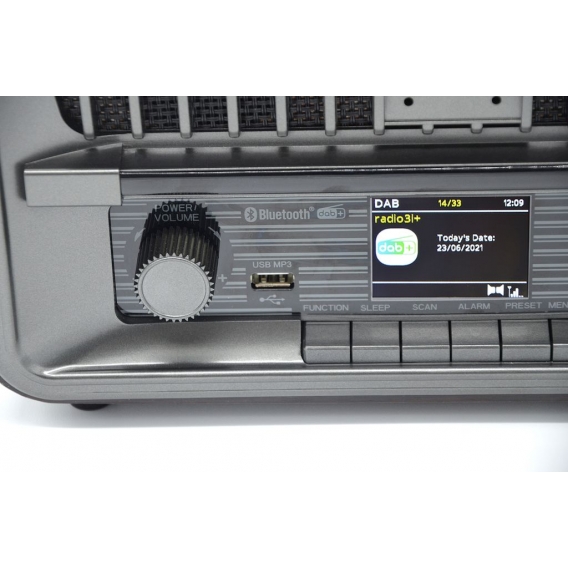 Roadstar HRA-270 D+BT Retro-Radio mit Bluetooth, DAB+/FM RDS Radio, USB/MP3-Player und Wecker mit Dual-Alarm