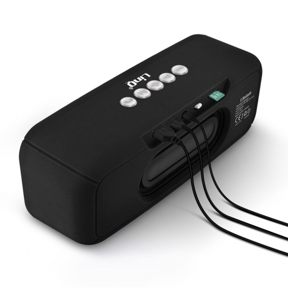 LinQ 3,5 mm Micro SD / USB Wireless Speaker System FM Radio – Schwarz