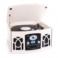 auna NR-620 Plattenspieler - Retro Schallplattenspieler, Vinyl Player mit CD-Player, UKW Radio, Riemenantrieb, max. 45 U/min, US