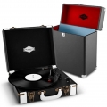 auna Jerry Lee Record Collector Set Schallplattenspieler + Plattenkoffer (USB-Anschluss zum Digitalisieren, 2 Lautsprecher, Trag