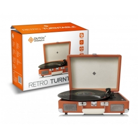 More about DUTCH ORIGINALS Retro Plattenspieler mit integrierten Lautsprechern, Vintage Vinyl Player für Schallplatten und Audiogeräte Brau