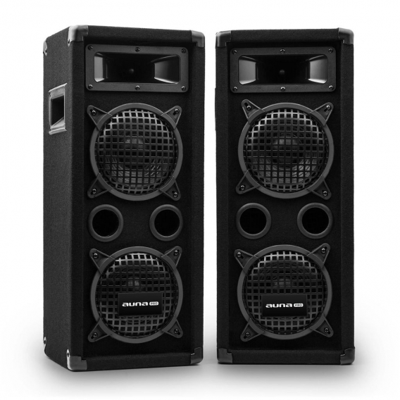 auna Pro PW-65x22 MKII passiver PA-Lautsprecher PA-Box , Lautsprecher-Paar , zwei 3-Wege-Lautsprecher: je 2 x 16,5 cm (6,5") Sub