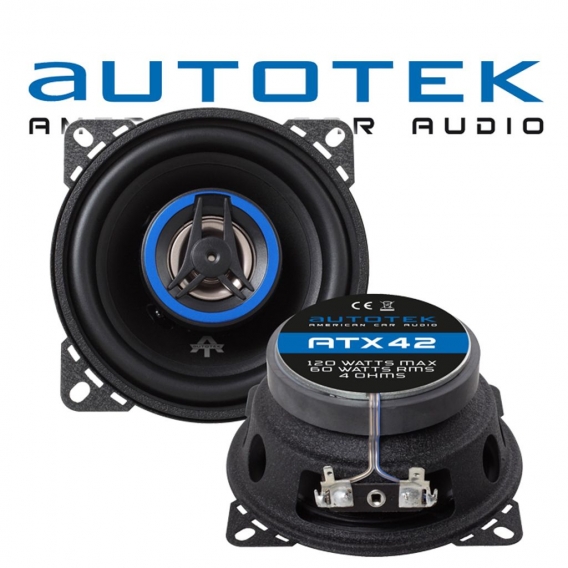 Lautsprecher Boxen Autotek ATX-42 | 2-Wege 10cm Koax Lautsprecher 100mm Auto Einbauzubehör - Einbauset für Peugeot 107 - justSOU