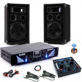 More about USB Verstärker Boxen Mixer und zwei Mikros DJ-Nightstar 7