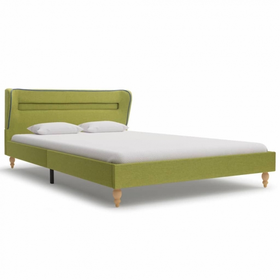 135 x 190 cm,Doppelbett 280734  Bed Frame with LED Green Fabric 135x190 cm (UK/NO/IE/FI/DE/FR/NL only)