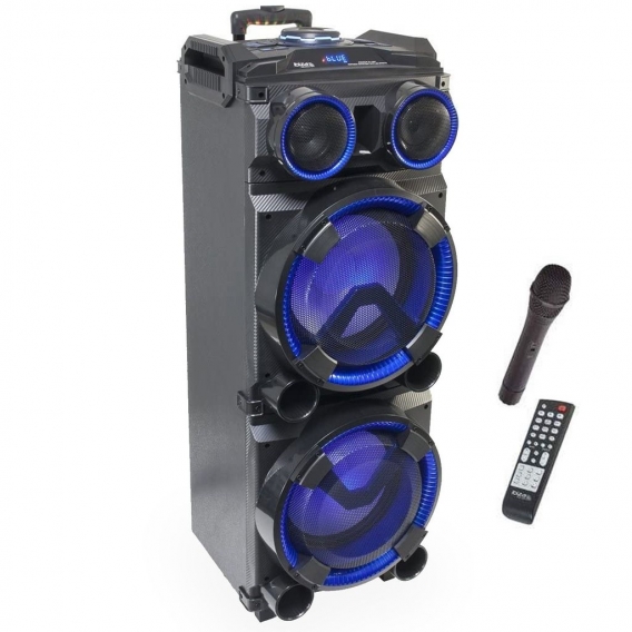 IBIZA STAND UP DJ MKII Enceinte Amplifiée 300W - Bluetooth / USB / Sd-card / line-in / Fm - Microphone et Télécommande