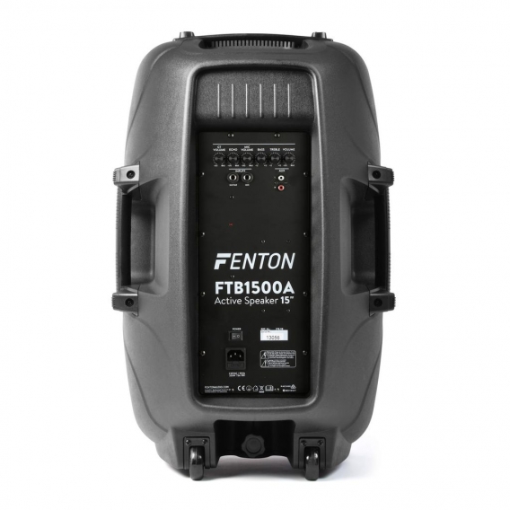 Fenton FTB1500A PA Aktiv-Lautsprecher 15" Woofer 350 W Piezo-Horn , Gehäuse in Carbon-Optik