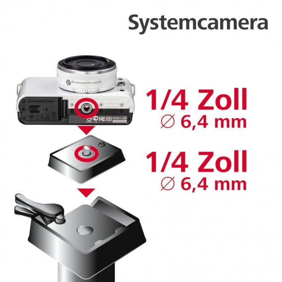 Hama - 4262 Stativ-Kameraplatte für Omega Premium I, II und III