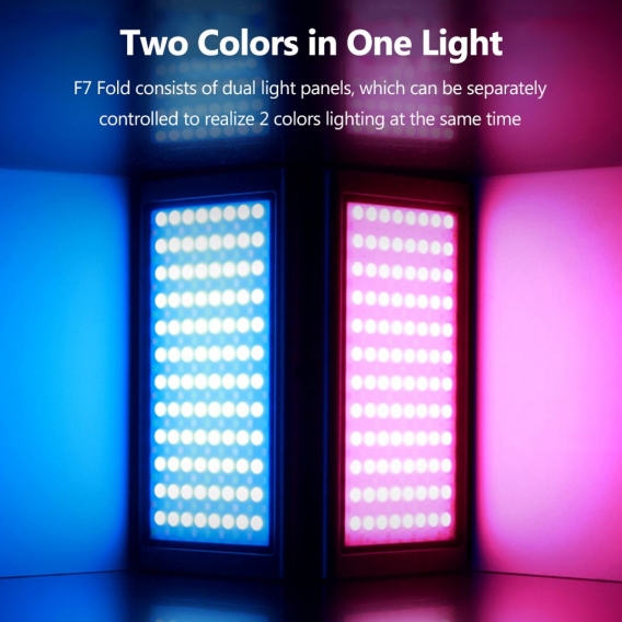 Falcon Eyes F7 FALTES faltbares Video RGB-LED-Licht Vollfarbiges Fuelllicht Magnetisches 180 ¡ã faltbares OLED-Display BT-Steuer