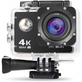 More about 4K WiFi Action Kamera, 16MP wasserdichte Sportkamera Actioncam Helmkamera mit 2 Stück Wiederaufladbare Batterien 170° Ultra Weit