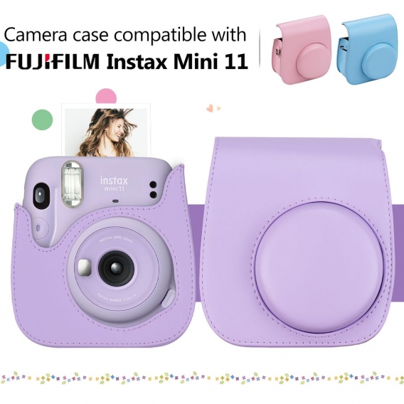 Tragbare Instant-Kameratasche Taschenhalter Kunstleder mit Schultergurt Kompatibel mit Fujifilm Fuji Instax Mini 11