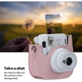 Kamera Schutzhülle für Fujifilm Instax Mini 11/ 9 Sofortbildkamera mit verstellbarem Gurt, tragbare Kunstleder Kameratasche mit 