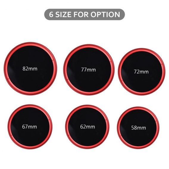 FOTGA 77mm Slim ND Fader Variabler Filter Neutral Density ND2 bis ND400 Rot Ersatz fuer Canon Nikon DSLR Kamera
