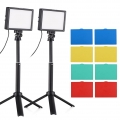 2 Packungen 15W LED-Videoleuchten-Set Desktop-Fotografie-Fuelllicht Zweifarbige Temperatur einstellbare Helligkeit CRI95 USB-Net
