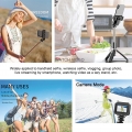 L02 Wireless BT Selfie Stick Integriert mit faltbarem Stativ Telefonhalter Fernbedienung max. Laenge 100 cm mit Camera Base Univ