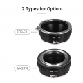 Fikaz EOS-FX Adapterring zur Objektivmontage Aluminiumlegierung Kompatibel mit Canon EOS EF EF-S Objektiv zu Fuji X-A1 / X-A2 / 