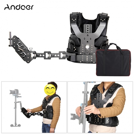 Andoer B200-C1 Pro Video Studio Fotografie Aluminiumlegierung Last Vest Rig 16mm Einzel Damping Armauflage Schulterstabilisierun