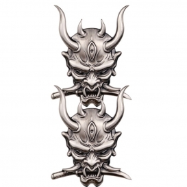 More about 2 Stück Ghost Fangs Warrior Samurai Fiend Dragon Metall Autoaufkleber Label Emblem Kleber -Silber