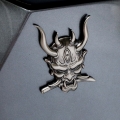 2 Stück Ghost Fangs Warrior Samurai Fiend Dragon Metall Autoaufkleber Label Emblem Kleber -Silber