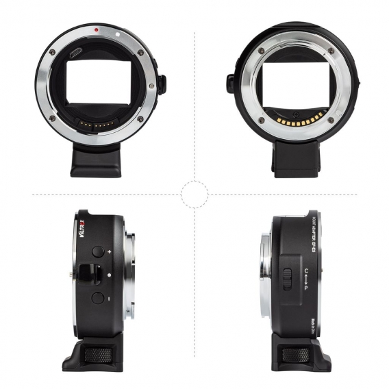 VILTROX EF-E5 Aufgeruesteter Kameraobjektiv-Mount-Adapterring Autofokus 2 Modi mit OLED-Bildschirm Aufgeruesteter USB-Ersatz fue
