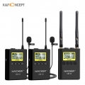 K & F CONCEPT Professionelle drahtlose Videoaufzeichnung Lavalier-Mikrofon fuer Ansteckmikrofone (2 Sender + 1 Empfaenger) UHF-Z