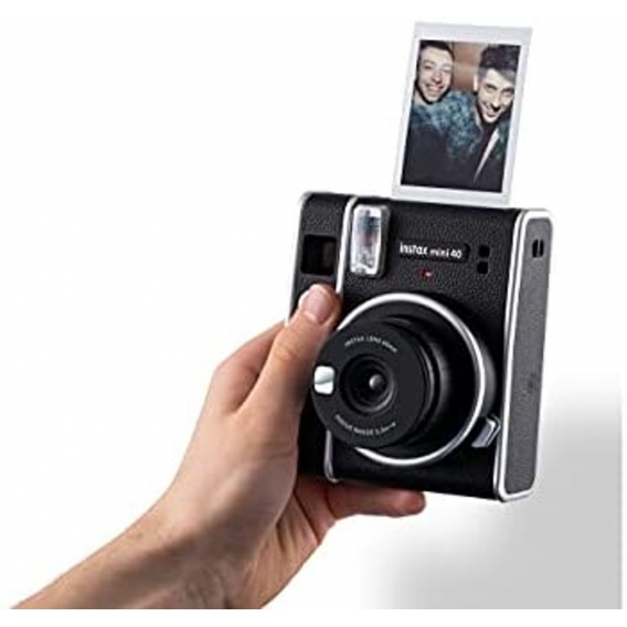 Fujifilm Instax Mini 40 Schwarz/Hochleistungsblitz Sofortbildkamera