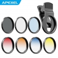 APEXEL APL-52UV-7G 7-in-1-Objektivfilter-Kit 52-mm-ND32-Filterobjektiv CPL-Objektiv 6-Punkt-Sternfilter 52-mm-Rot / Blau / Gelb 