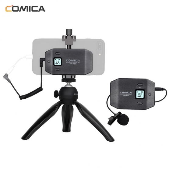 COMICA CVM-WS50 (C) 6-Kanal-UHF-Smartphone-Lavalier-Mikrofonsystem mit Telefonklemme und Ministativ fš¹r mobile Live-Video-Vlog-