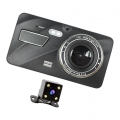 4\'\' HD Dual Dashcam 1080p Auto-Kamera Rückfahrkamera, 170 ° Weitwinkel, Loop-Aufnahm, Bewegungserkennung, Schwarz