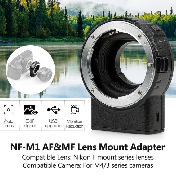 Unterstuetzung fuer Viltrox NF-M1-Adapter fuer Autofokus-Objektivhalterung VR EXIF-uebertragung Kompatibel mit Nikon F-Mount-Obj