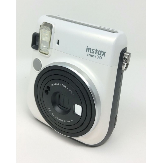 Fujifilm Instax Mini 70 Sofortbildkamera  Analog Camera mit Blitz , weiß ＃9046